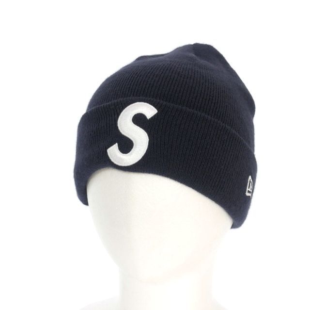 シュプリーム SUPREME 23AW New Era S Logo Beanie ビーニー ニットキャップ 帽子 F ネイビー 紺