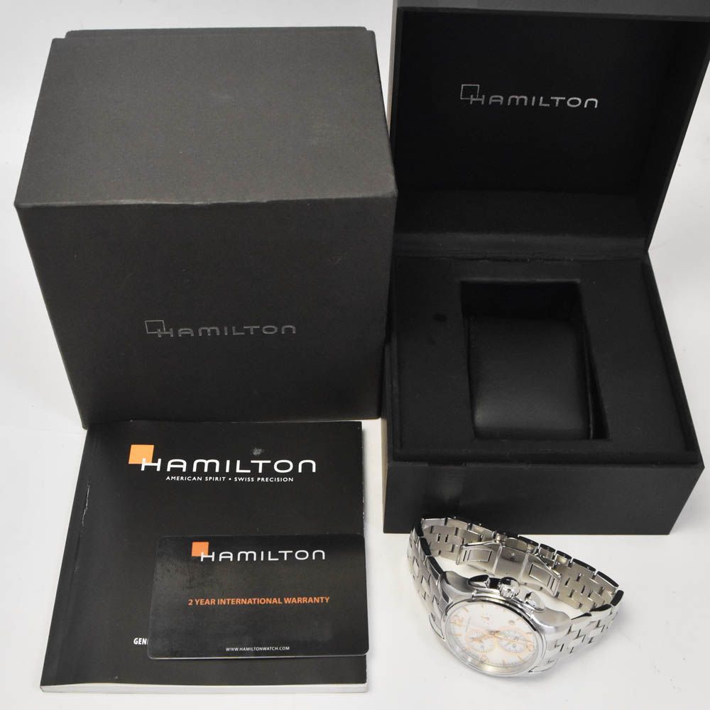 ハミルトン H 326120 ジャズマスター クロノグラフ クォーツ メンズ 箱 保証書付き L 143034