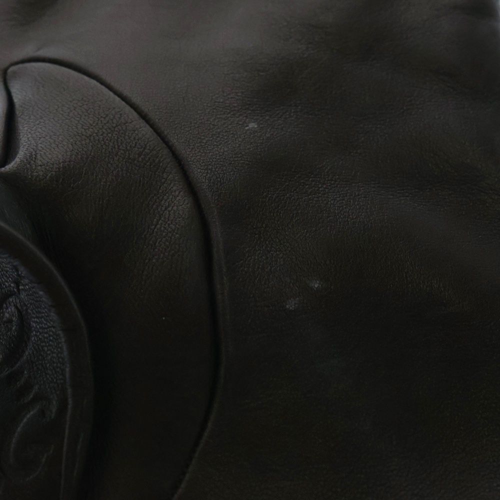 GUCCI (グッチ) GGシマ 総柄レザーグローブ 手袋 ブラウン