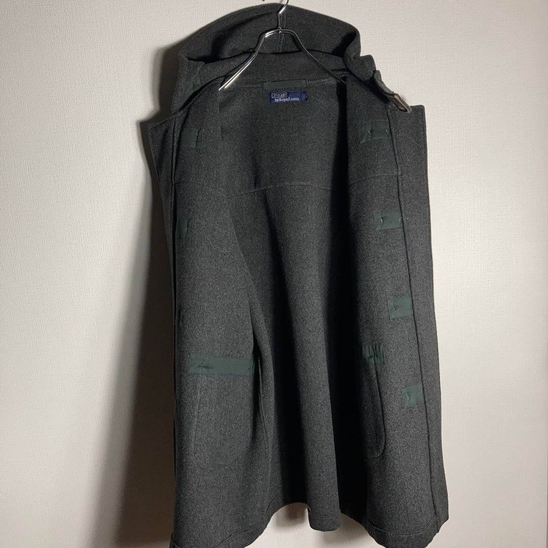 90s 古着　ウールリッチ　ダッフルコート　グレー　ウール 90s USA製】RALPH LAUREN ダッフルコート ウール グレー L