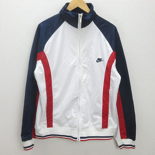 NIKE ナイキ ジャージ トラックジャケット 古着 XL therma-fit G□ナイキ/NIKE トラックジャケット/ジャージ【XL】白紺/men's