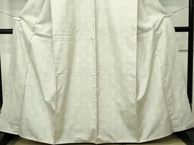 平和屋本店□極上 本場大島紬 白大島 9マルキ 麻の葉文様 逸品 未使用