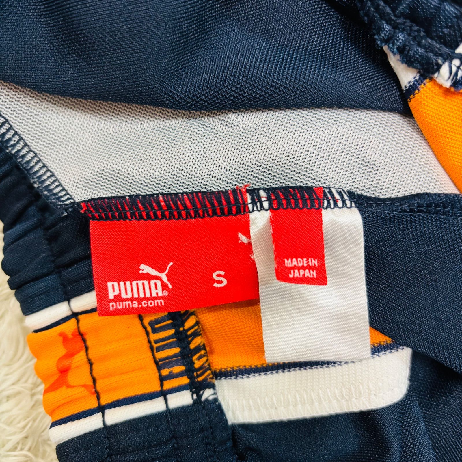 プーマ　セットアップ　上下セット　デカロゴ　サイドライン　オレンジ　ネイビー 90s 00s 廃盤 PUMA プーマ セットアップ ジャージ 上下セット