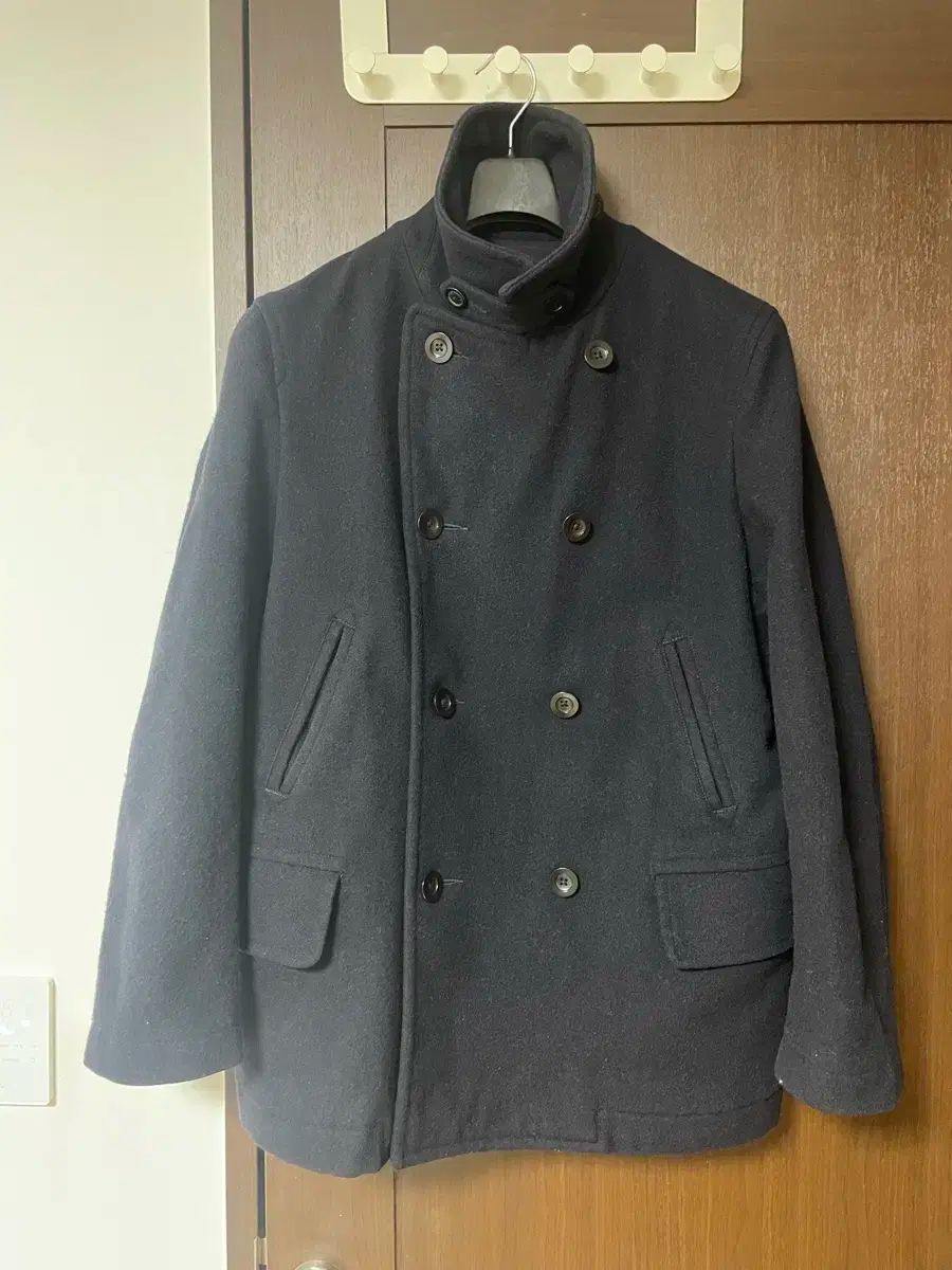 MHL.マーガレットハウエル◆WOOL100% ピーコート ダークグレー Ⅲ MHL.マーガレットハウエル◇WOOL100% ピーコート ダークグレー Ⅲ