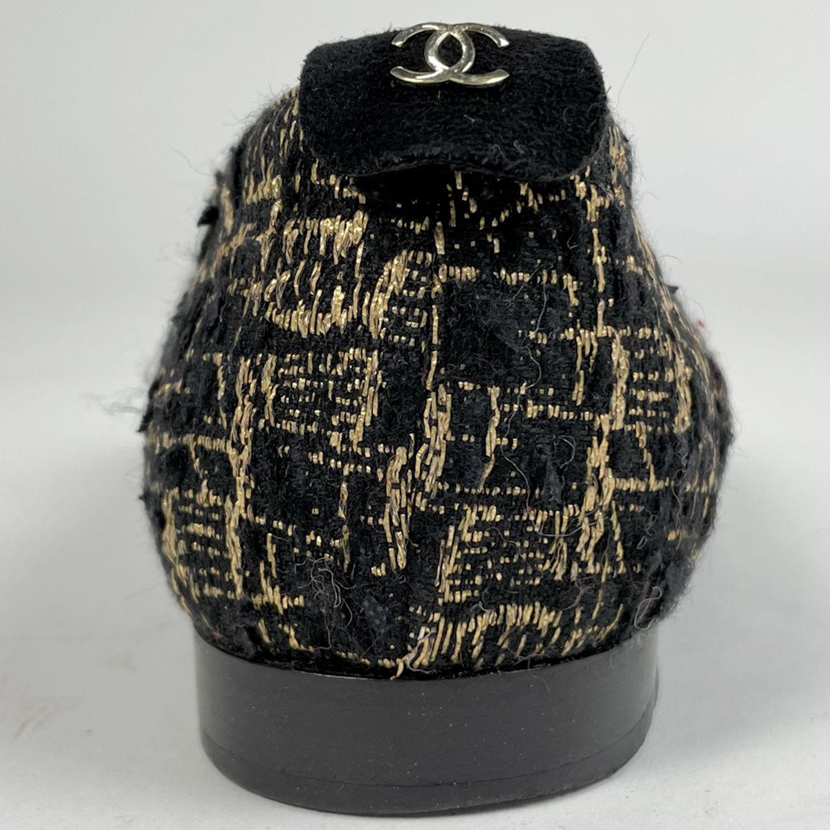 シャネル CHANEL ココマーク パンプス ライオンチャーム 靴 パンプス ファブリック スエード ブラック ゴールド レディース KIN-KAAI_COM