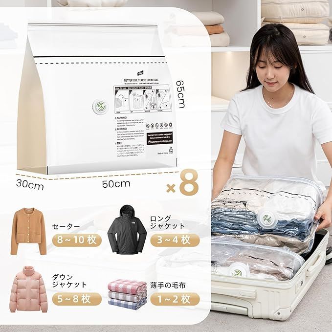 お得，お買い得 【在庫処分】TAILI 真空 圧縮袋 衣類 ふとん圧縮袋 掃除機不要 立体パック キューブ真空バッグ 布団収納 大容量 カビ ダニ対策 防塵 防湿 省スペース 再利用可能 スーツケース用 荷物用 引越