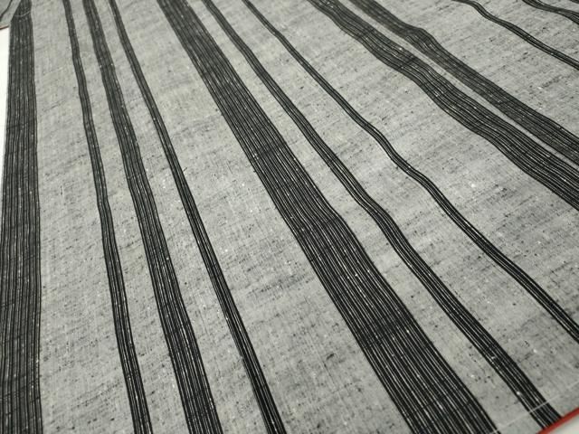 平和屋着物○上質な紬 間道 黒地 正絹 逸品 AAAU8156zg