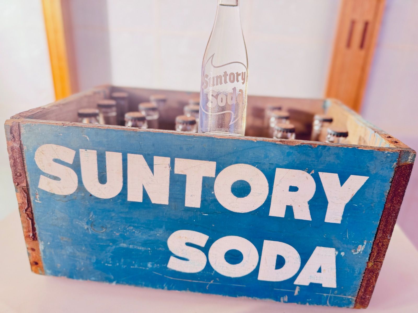 昭和レトロ　SUNTORY SODA 木製ボックス アンティーク imgrc0090236173.jpg