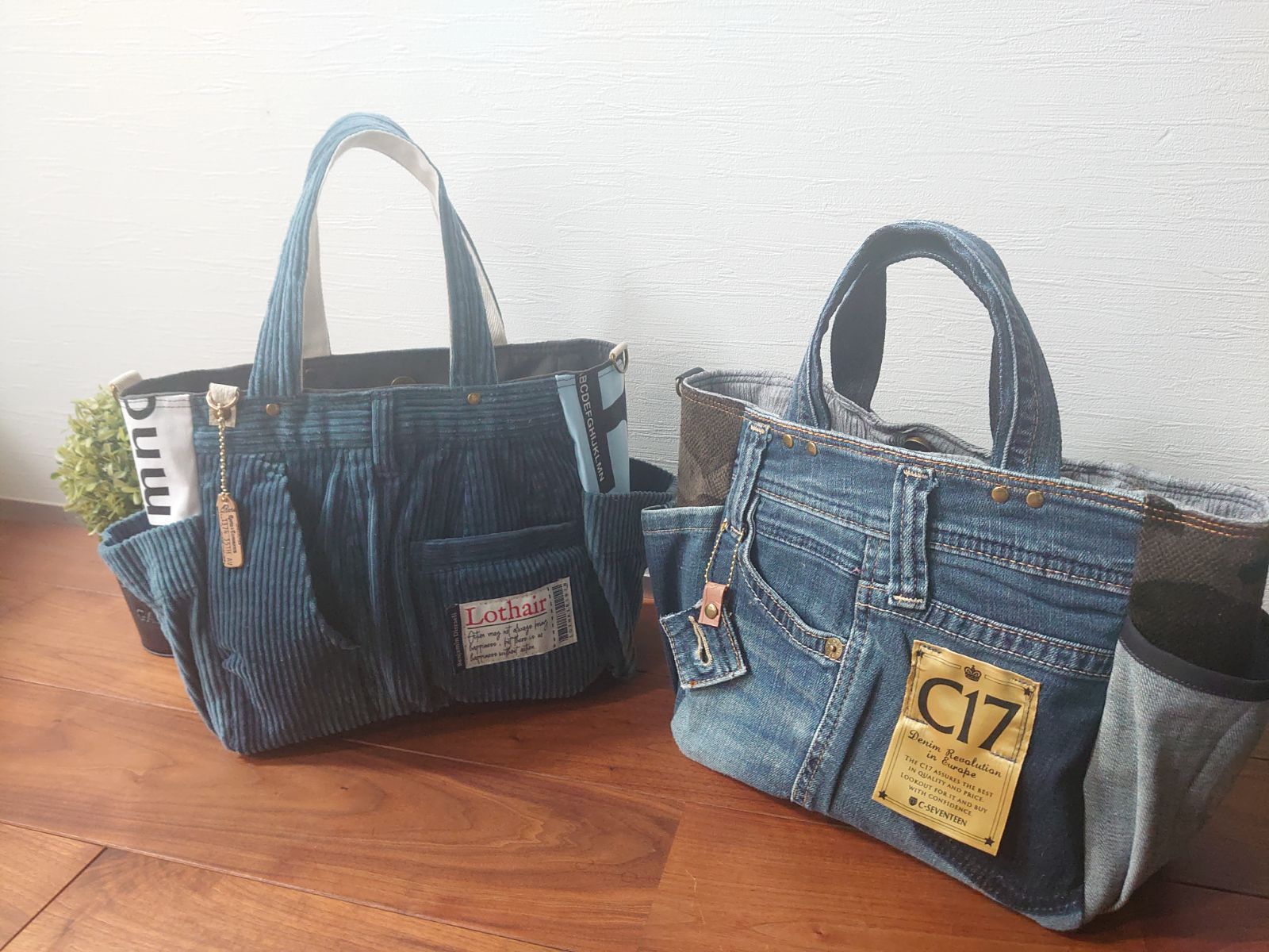 No.368【Blue corduroy✖️英字 ToteBAG❤️】コーデュロイパンツ 