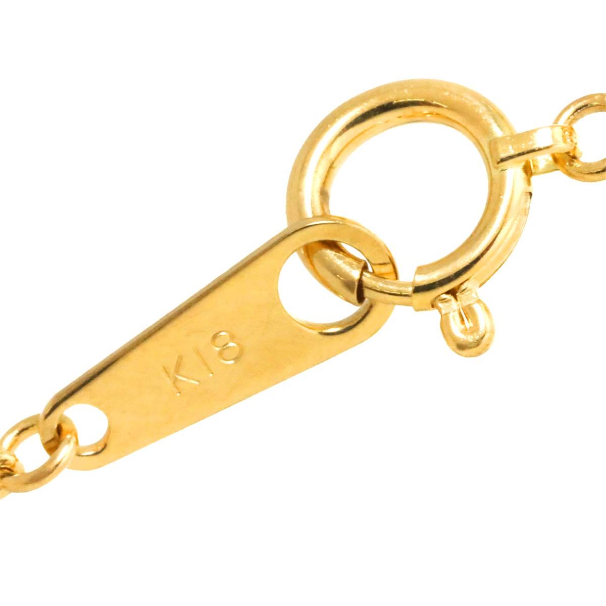 サファイヤ 0.51ct ダイヤ 0.04ct K18 YG ネックレス 49cm イエロー  