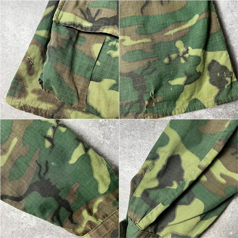 60s US ARMY 米軍実物 4th ERDL グリーンリーフ カモ ジャングル