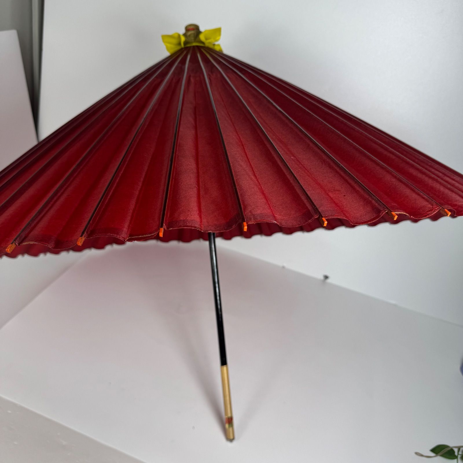 羽二重 和傘 朱赤 蛇の目傘 24本骨 舞踊 茶道 撮影用 ディスプレイにも最適