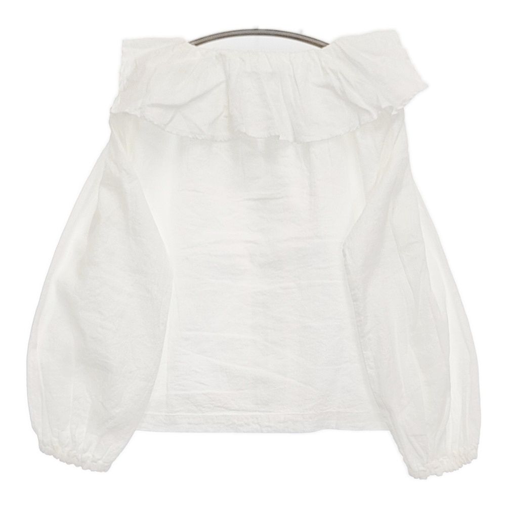 nest Robe ラッフルカラーブラウス UpcycleLino 定価28600円 01244-1160 ブラウス シャツ 24AW ホワイト レディース ネストローブ 5-0902M♪