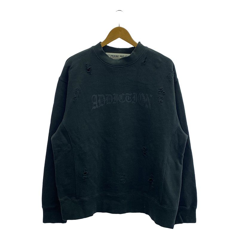 PRANK PROJECT | プランクプロジェクト | Crack Logo Damaged Sweatshirt クラックロゴダメージスウェット | | ブラック | レディース