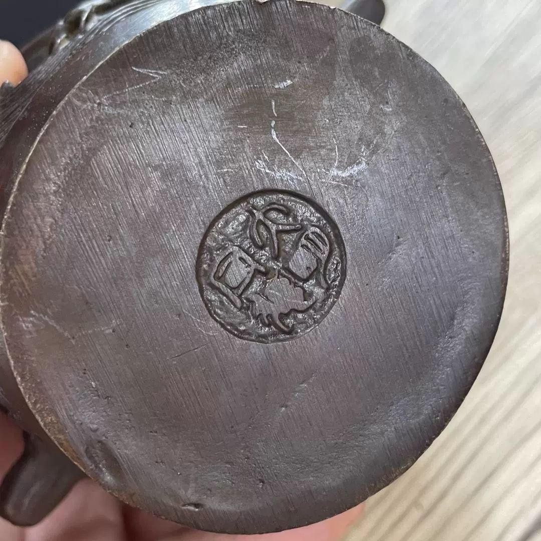 銅製 神獣香炉 八宝図紋三足双耳薫炉 薫炉 茶道具 装飾品 工芸品 置物 彩陶竜亀盤香炉 神獣薫香炉 茶道香道具 工芸装飾置物 - メルカリ