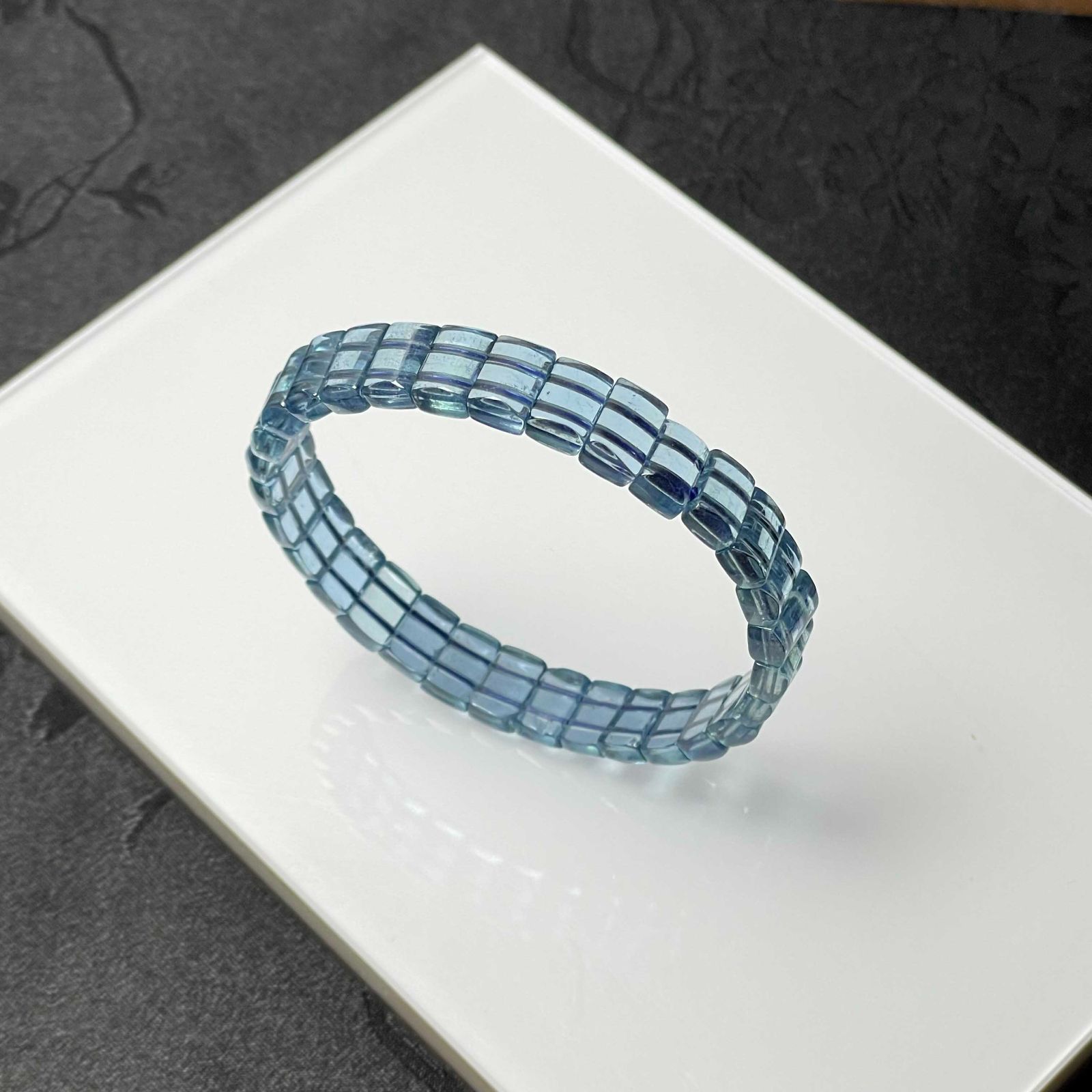 EU製 スターアクアマリン パワーストーン ブレスレット バングル 天然石 お守り プレゼント 8.9*6*3.8mm ZB8477