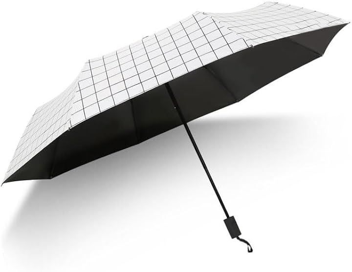 CLeDeL（クレー德） 雨天兼用摺疊傘 摺疊傘 晴雨兼用 附收納袋 男女通用 雨傘 陽傘 遮光率99.9％ UV防護 UPF50+ 摺疊陽傘 輕便小巧 簡約時尚 手動(白色/手動開) 的縮圖