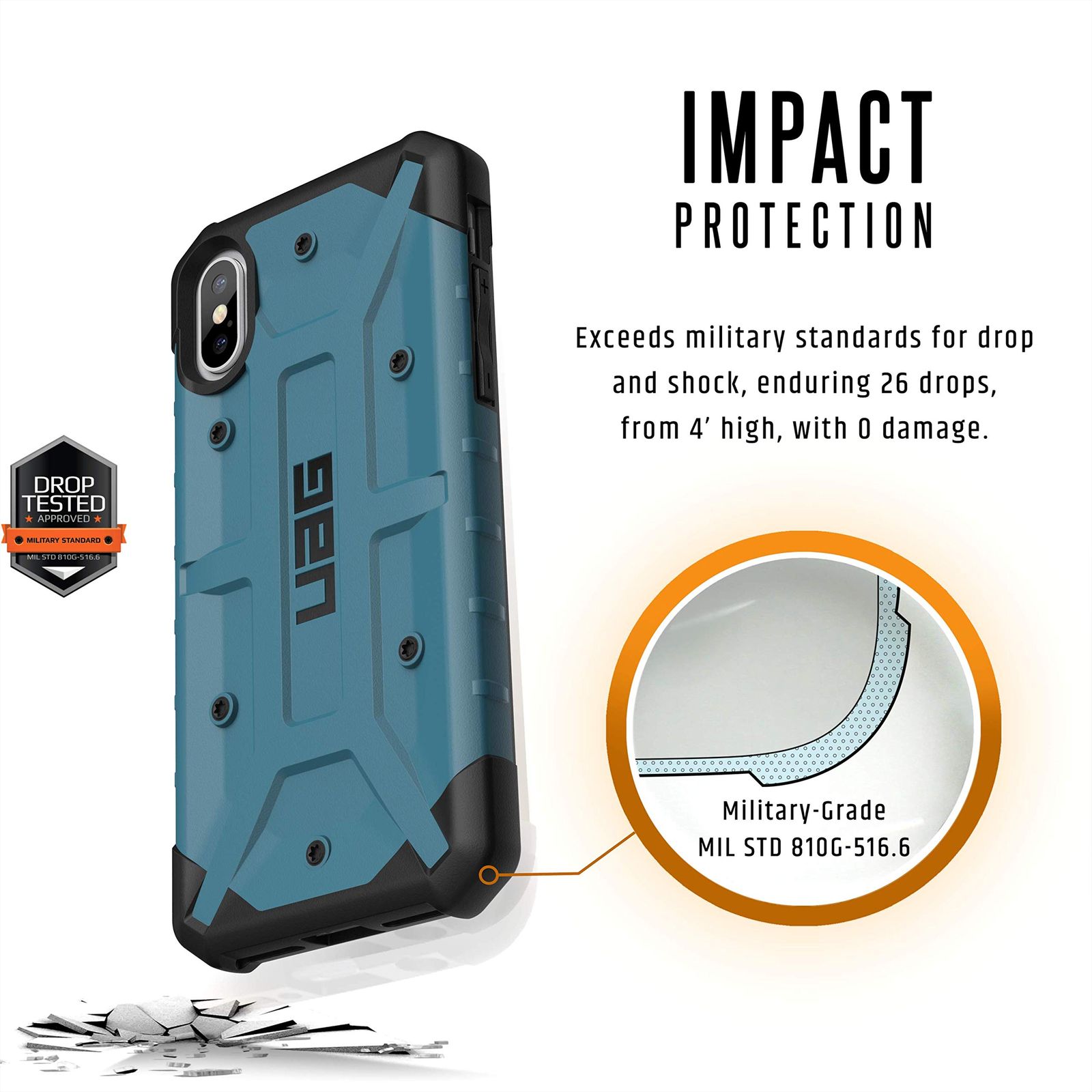 URBAN ARMOR GEAR UAG iPhone Xs/X [5.8インチスクリーン] ケース パスファインダー [スレート] 頑丈なミリタリードロップ保護カバー [パスファインダー - スレート] [Urban]