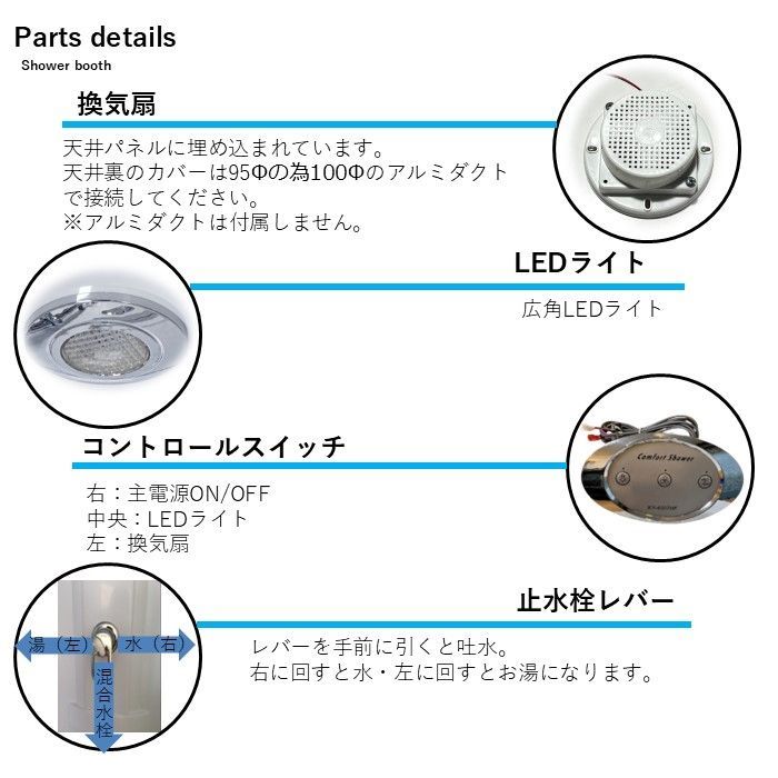 シャワーユニット ボックスタイプ