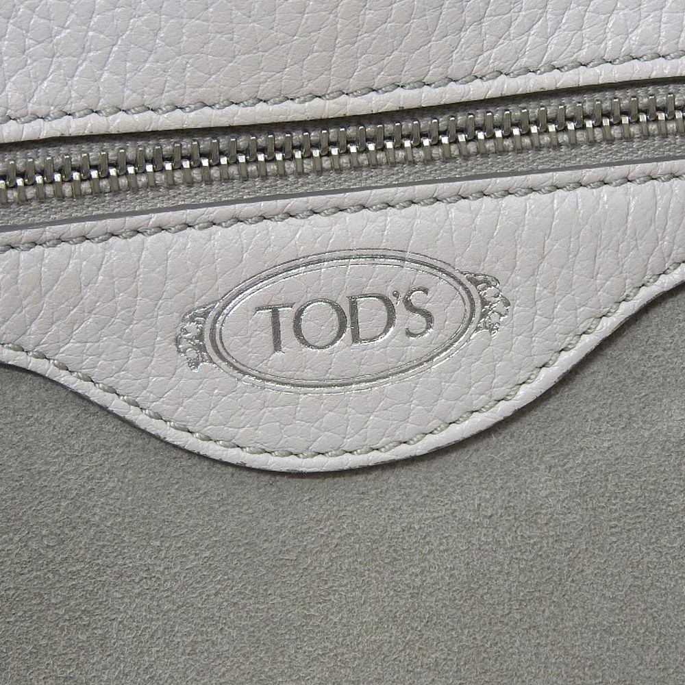 美品 トッズ TOD'S 現行シルバータグ JOY ロゴチャーム付き レザー トートバッグ レディース