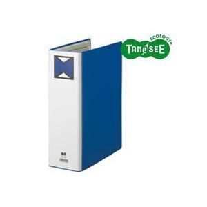 （まとめ）TANOSEE パイプ式ファイル 片開き A4タテ 80mmとじ 青 