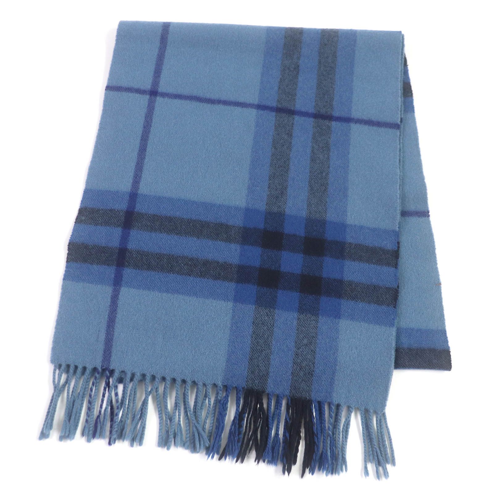 美品□BURBERRY バーバリー カシミヤ100% チェック柄 ショール  