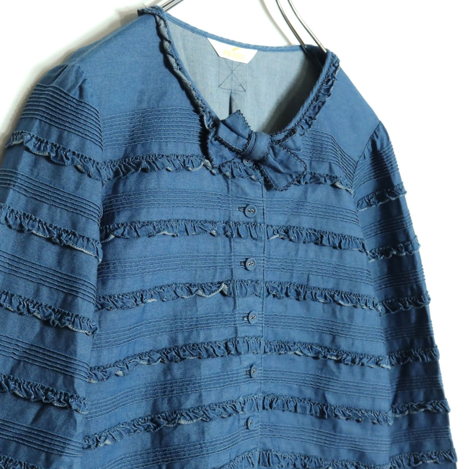 美品！】ピンクハウス☆バージラーデニムフリルジャケット リボン