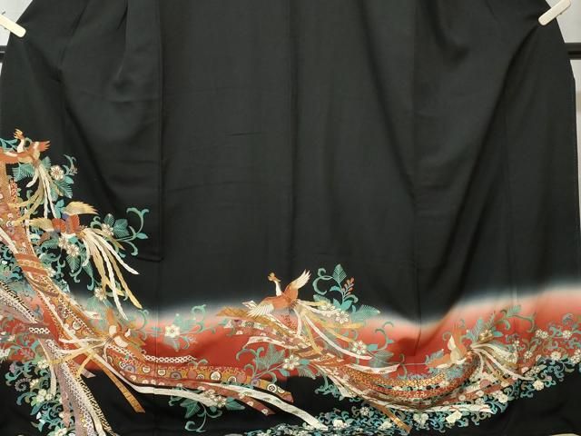 平和屋着物▽豪華色留袖　単衣　総刺繍　鳥獣花文　金糸　正絹　逸品　AAAY7255jh 平和屋着物▽豪華色留袖 単衣 総刺繍 鳥獣花文 金糸 正絹