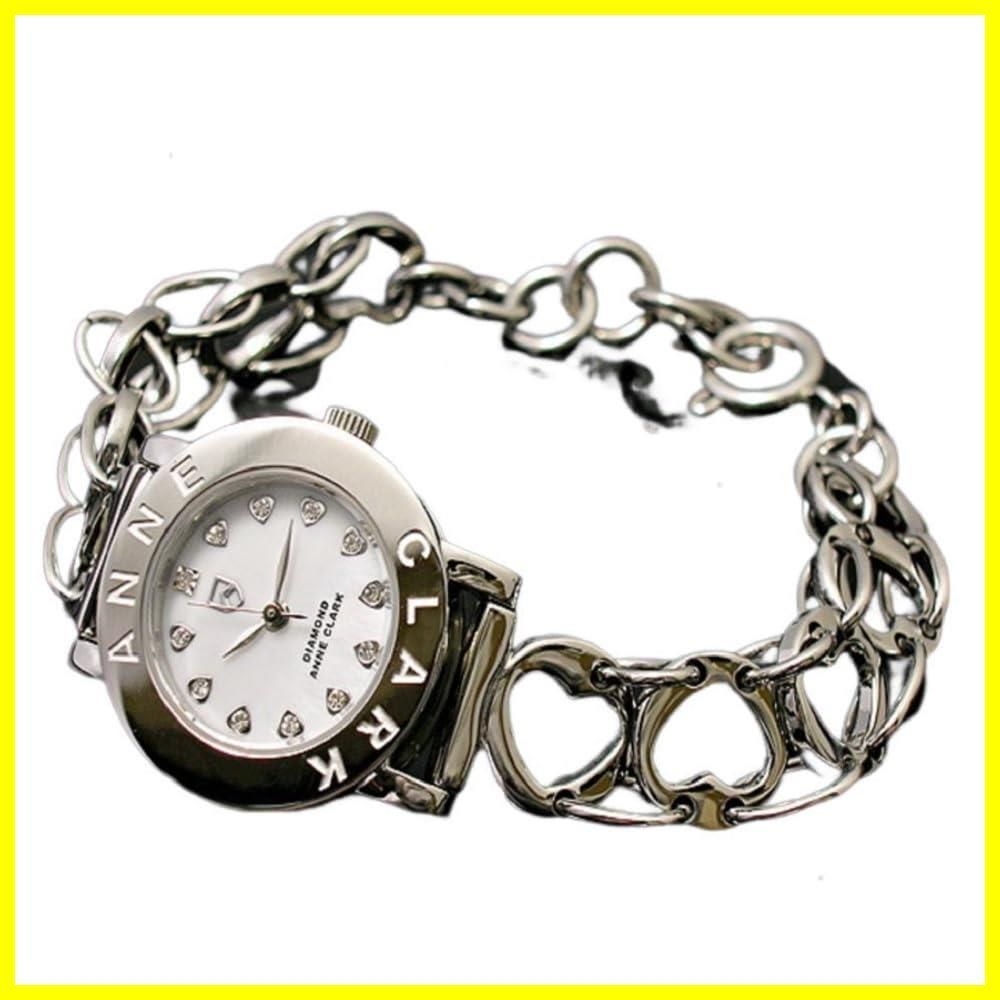 ANNE CLARK レディース腕時計 ハートブレス 天然白シェル文字盤 ダイヤ