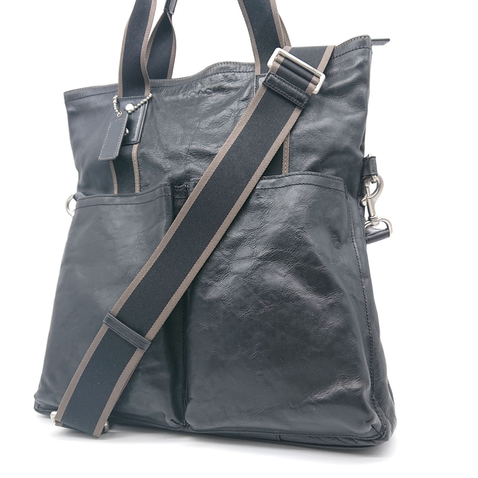 COACH コーチ トートバッグ ２WAY ショルスト ブラック レザー