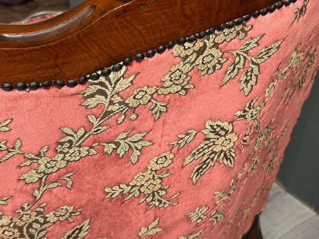 イタリアアンティークロココクラシック鋲打リベット猫脚金華山織KG