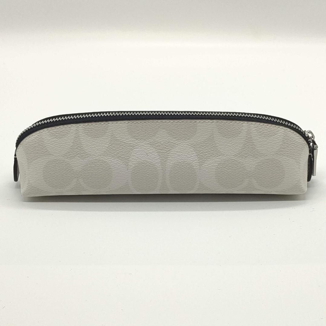 感動的な COACH 日本未発売 シグネチャー ペンシル ケース CC054 ホワイト