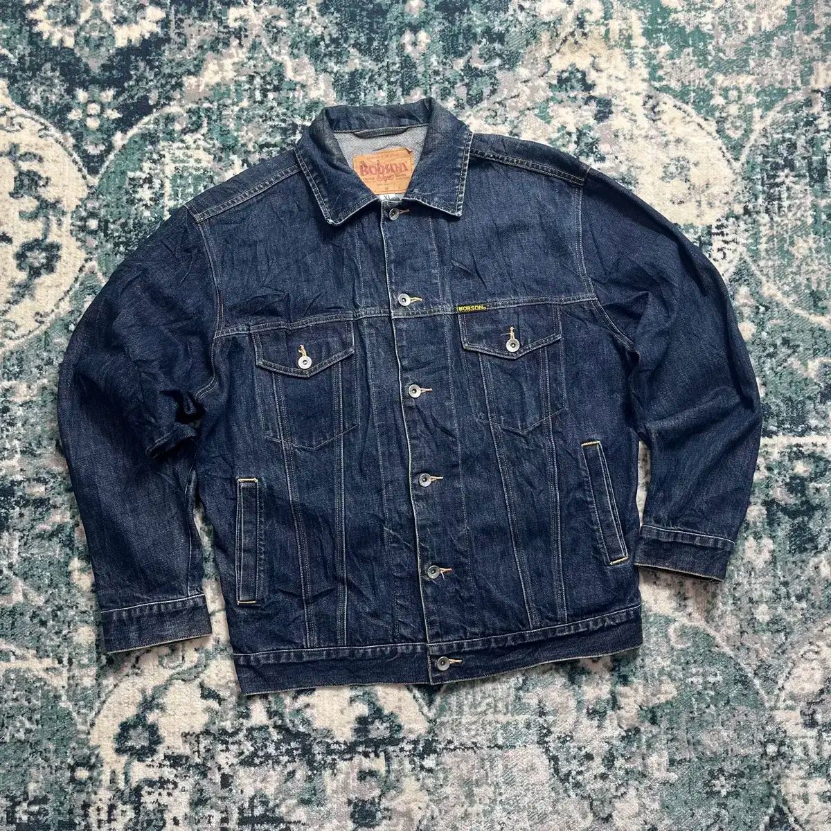 ☆ボブソン☆Gジャン デニムジャケット【XL】2way ラビットファー