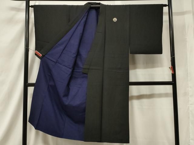 平和屋着物＃男性 羽織 濡羽色 黒地 正絹 逸品 CAAT5744id