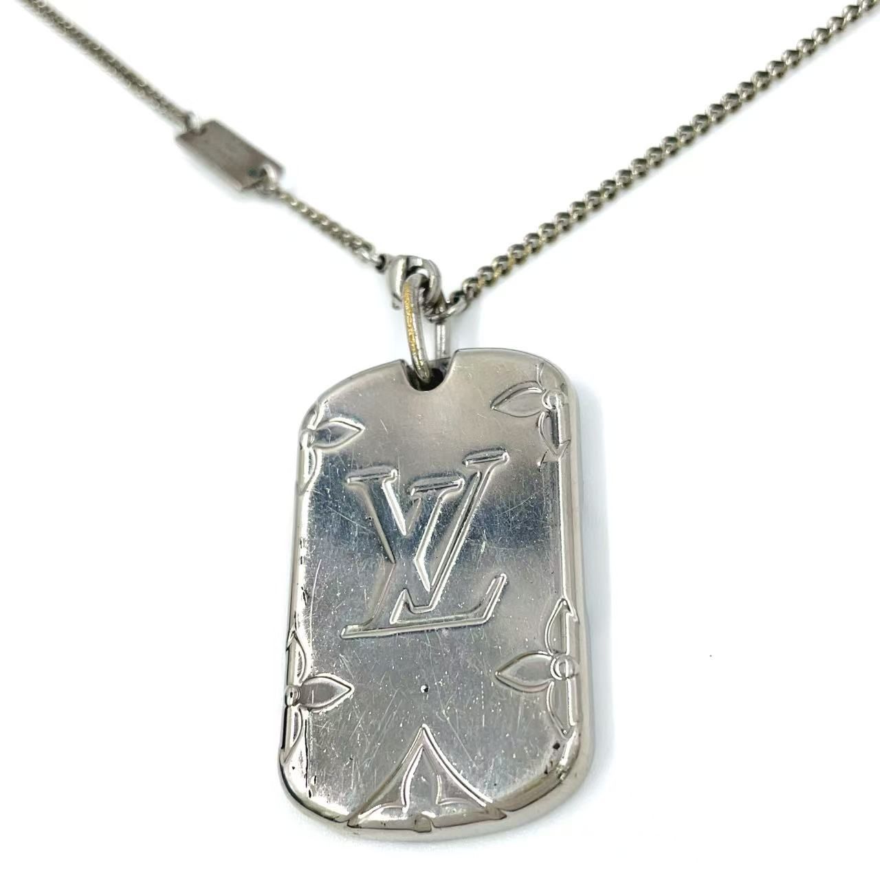 【付属品付き】Louis Vuitton モノグラム ロケット ネックレス LOUIS VUITTON ロケットネックレス モノグラム メタル シルバー
