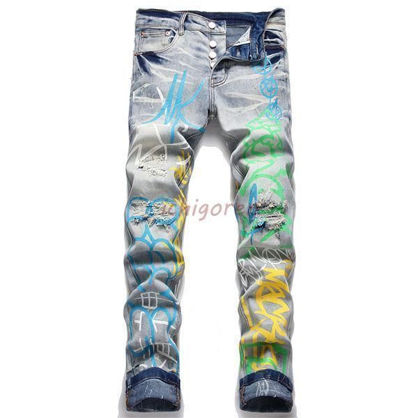 デニムパンツ メンズ ダメージ加工ジーンズ ダメージデニム ファッション デニムジーンズ 美脚 小尻 小尻 伸縮ジーンズ カコイイ おしゃれ
