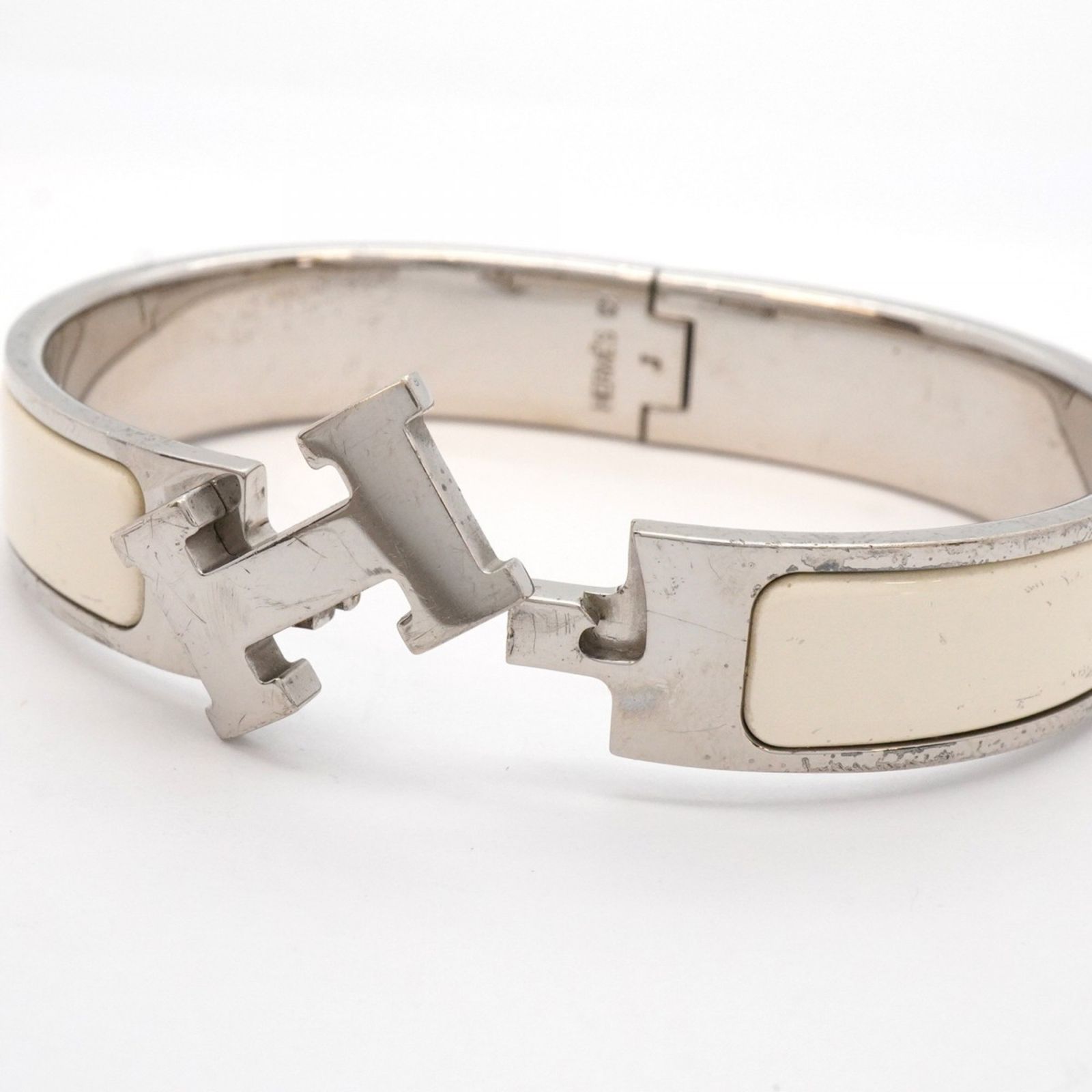 【HERMES 】エルメス バングル クリッククラックPMシルバー ホワイトPM 楽天市場】【動画有】エルメス HERMES クリッククラックPM