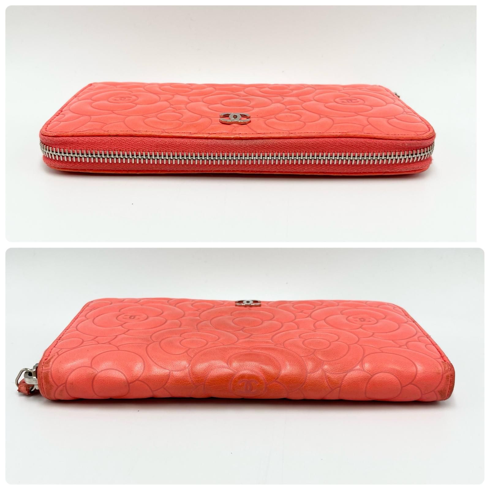 シャネル CHANEL 長財布 カメリア ラウンドジップウォレット