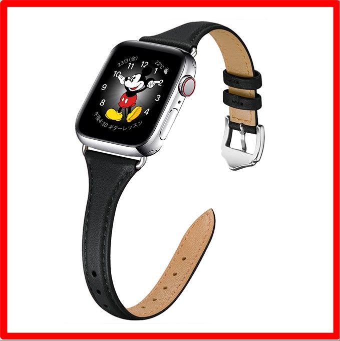 激安大特価，本物保証 【送料無料 】ブラック バンド/シルバー バックル_38mm 40mm 41mm コンパチブル apple watch バンド コンパチブル アップルウォッチ その他