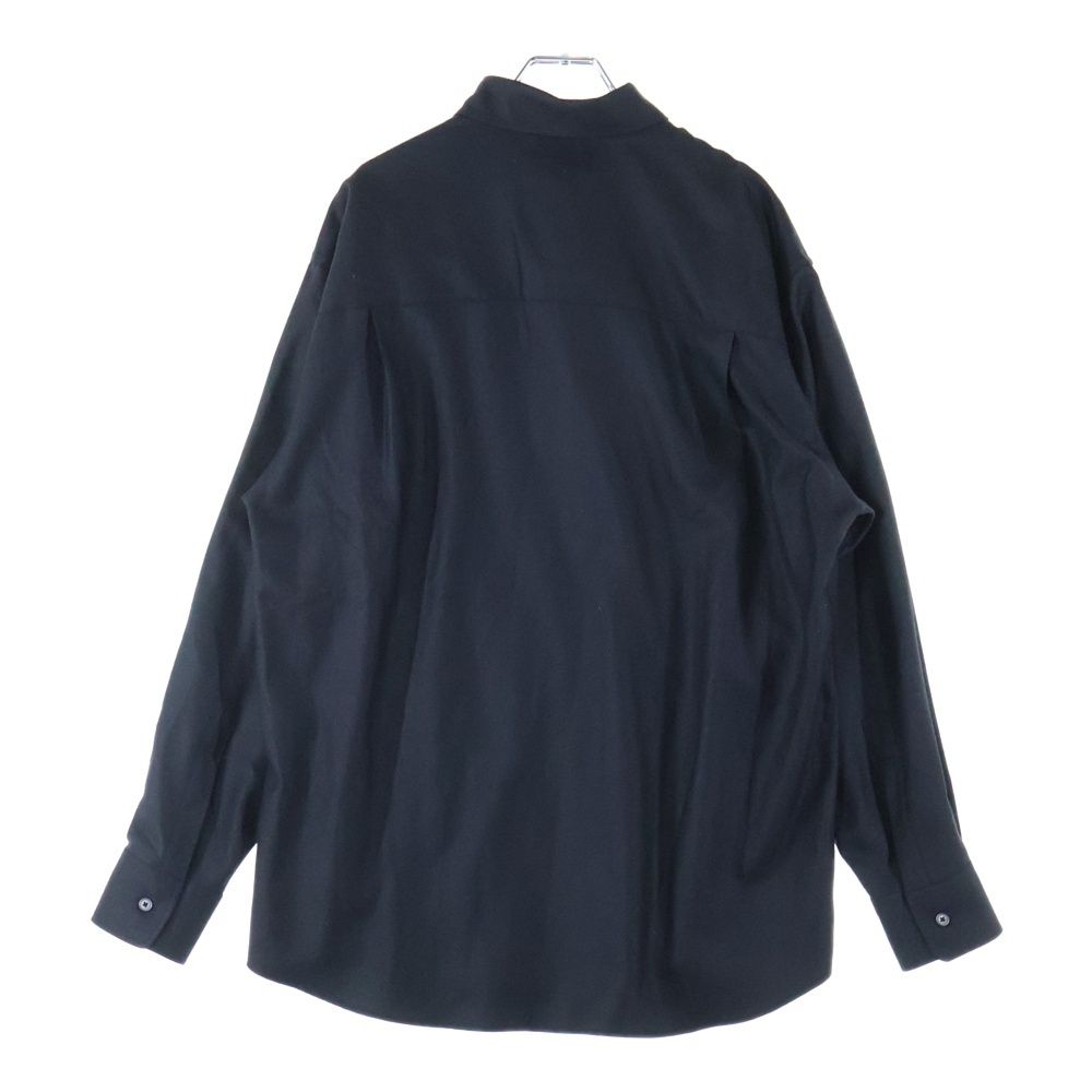 AURALEE オーラリー 24AW SUPER LIGHT WOOL SHIRT スーパーライトウール 長袖ボタンダウンシャツ ブラック A24AS01OS