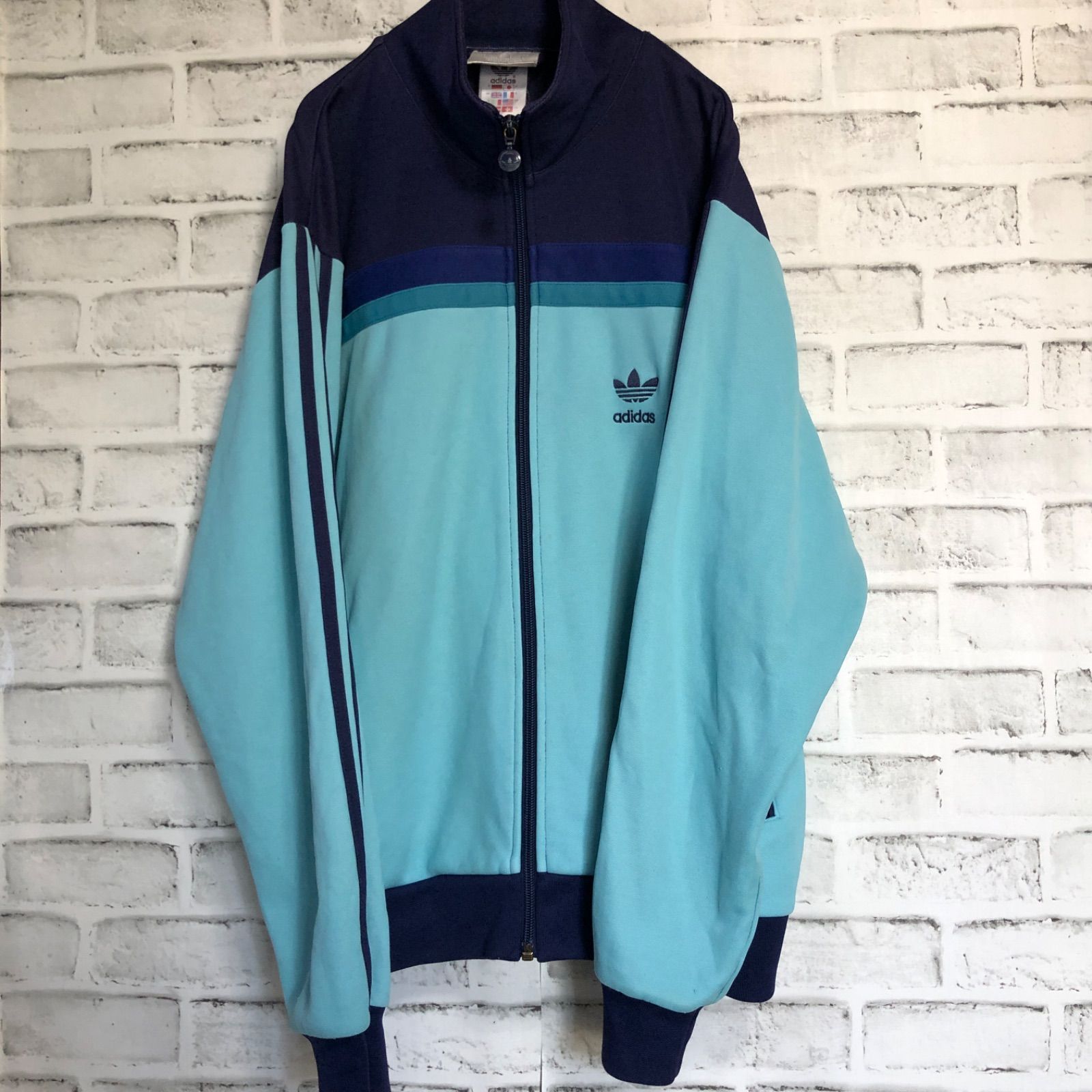70s⭐️adidas トラックジャケット L 刺繍トレファイル vintage 70s⭐️adidas トラックジャケット/ジャージ L 刺繍トレファイル