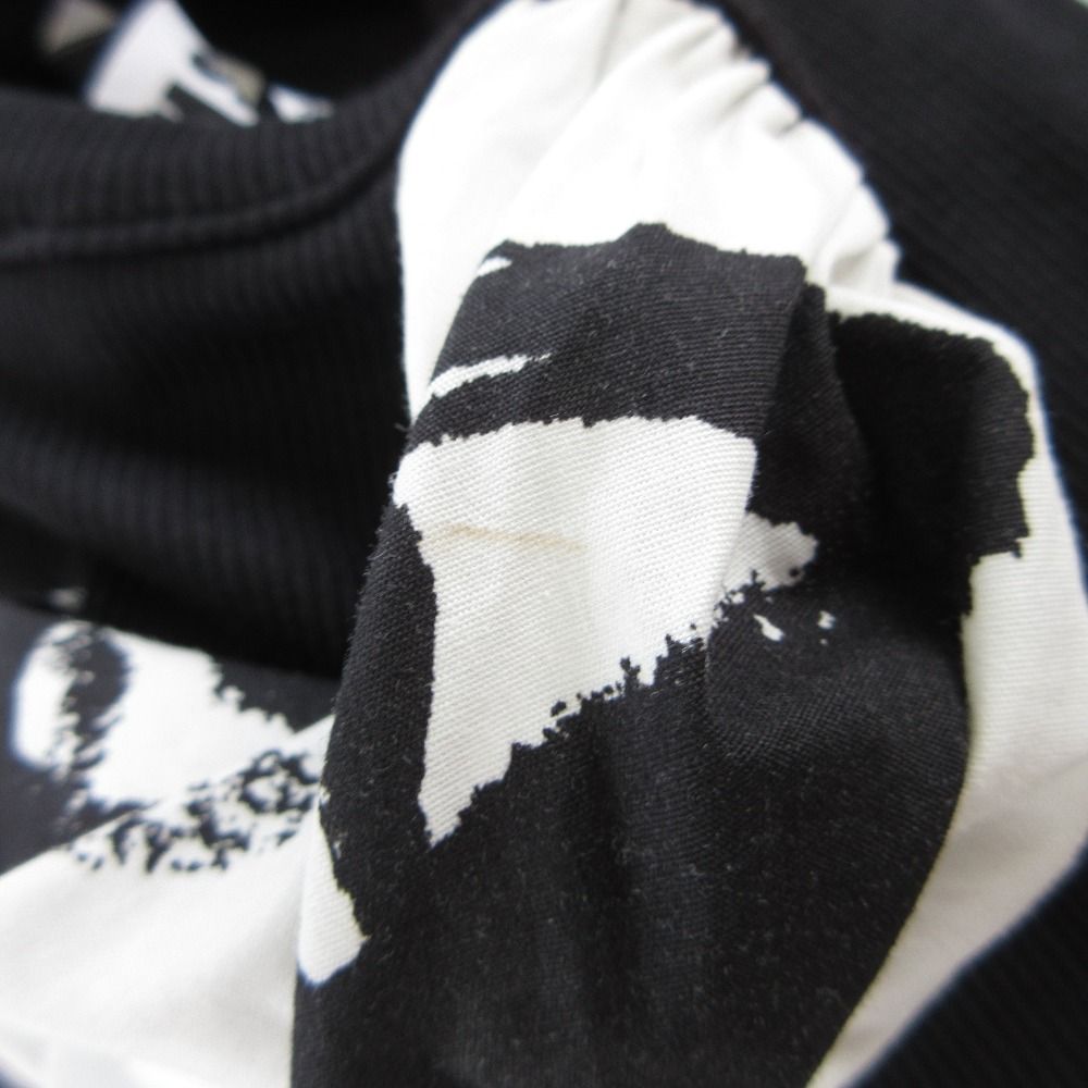 24SS MSGM エムエスジーエム BRUSHED ROSES パフスリーブ Tシャツ カットソー プルオーバー 3642MDM111 Mサイズ ブラック レディース 古着 WWW_USTAUSTRALIA_COM_AU