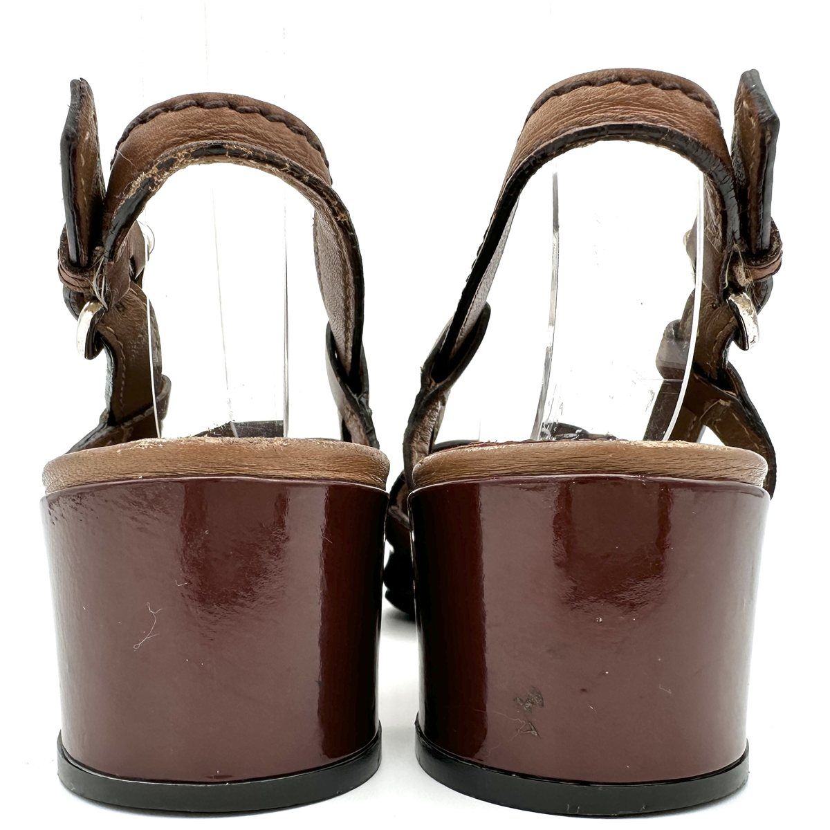 PRADA ミュール 本革 エナメル スクエアトゥ バックストラップ 2202T PRADA ミュール 本革 エナメル スクエアトゥ バックストラップ