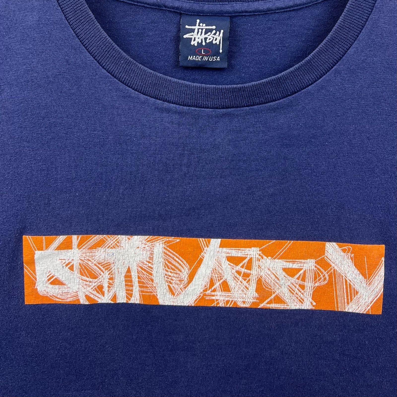 USA製 古着 90's オールドステューシー ボックスロゴ Tシャツ 紺タグ 90s OLD STUSSY 紺タグ アメリカ製 シャドーマン Tシャツ USA