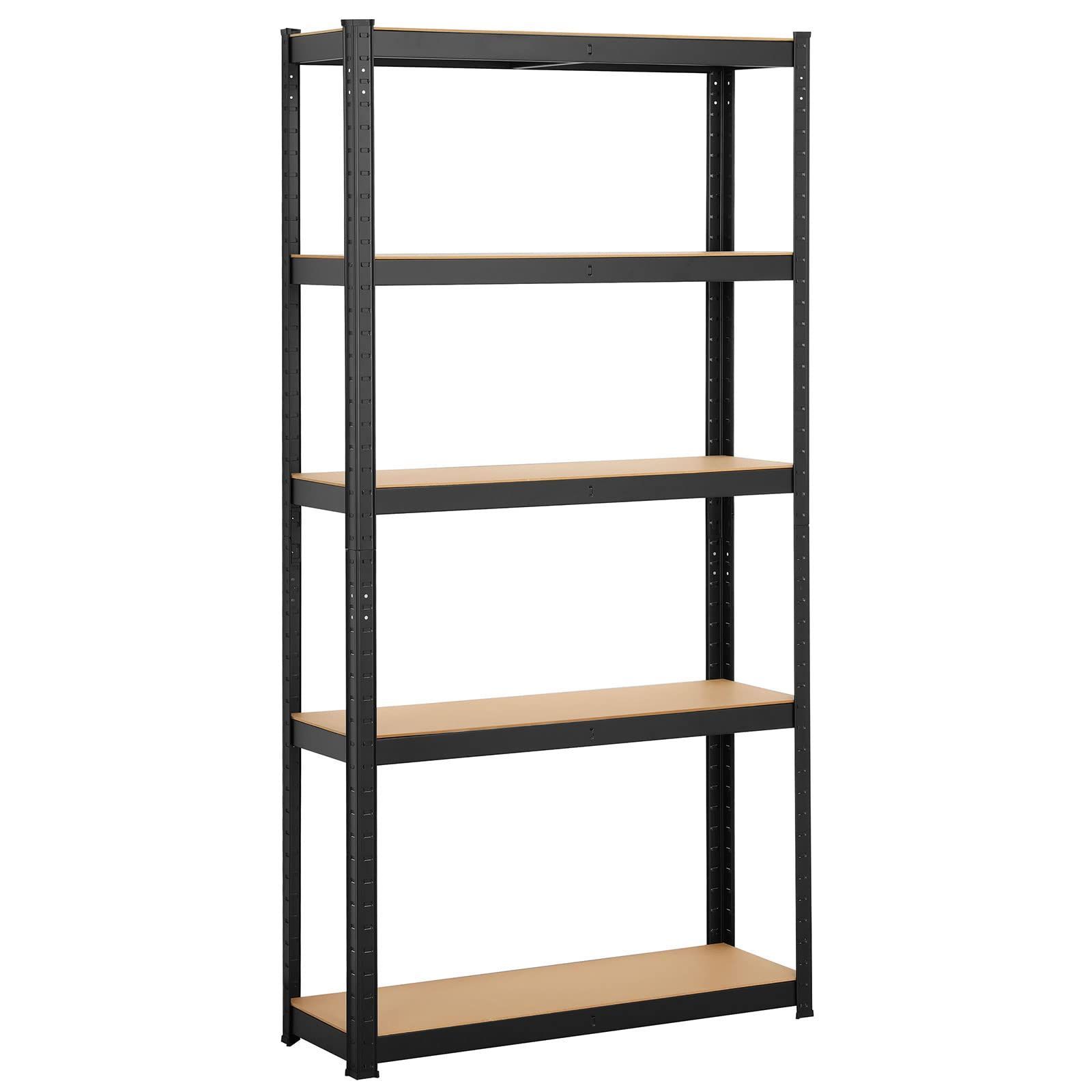 倉庫 物置 キッチン 耐荷重875kg 90×30×180cm 組立簡単 ネジなし 防サビ加工 収納ラック ガレージ ステンレスラック 高さ調節可 収納棚 5段 メタルラック 幅90 スチールラック本体 メタルラック