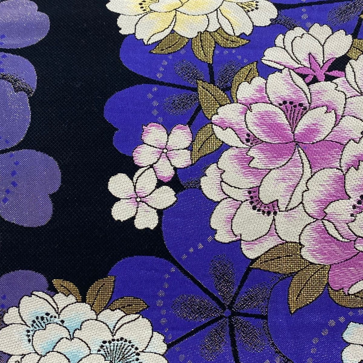 袋帯 秀品 桜 刺繍 箔 黒 六通 正絹 【中古】 - メルカリ