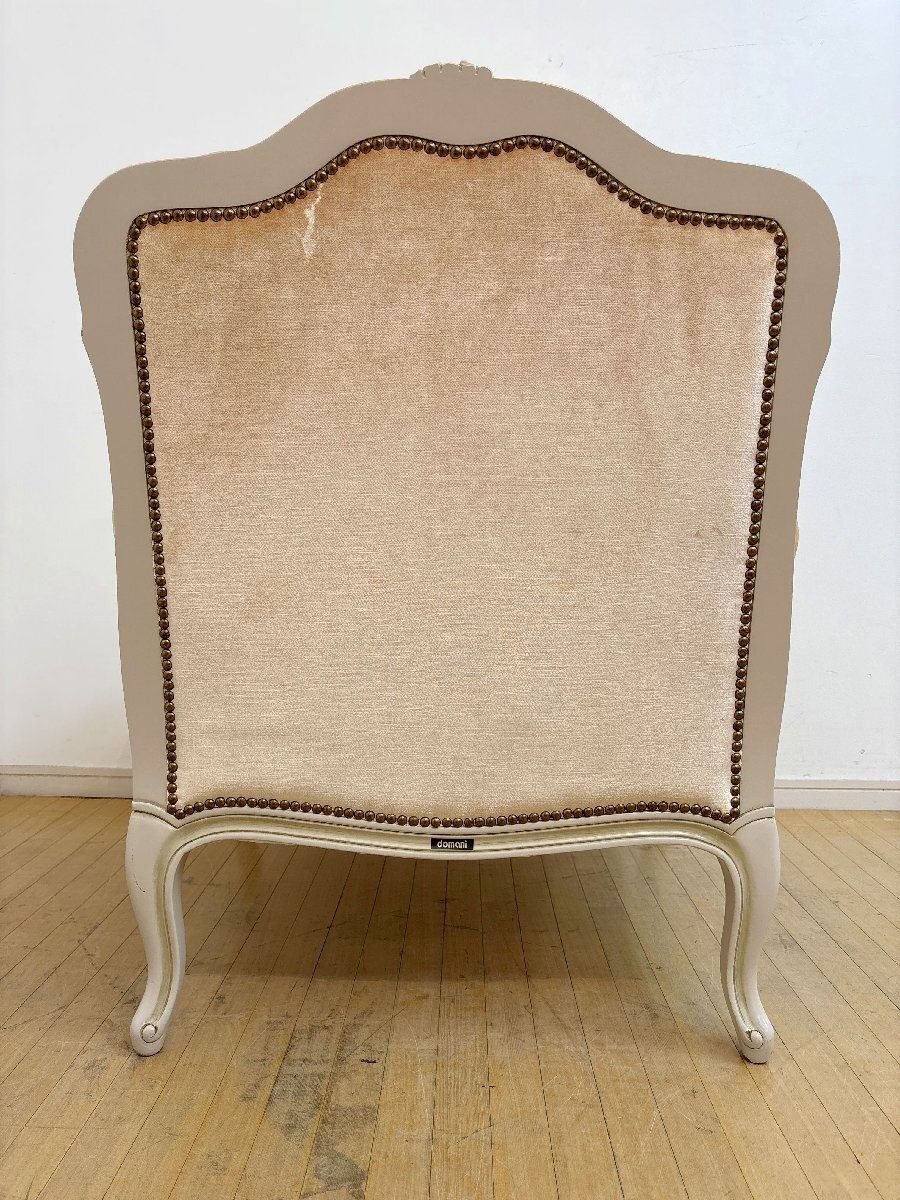 点限り カリモク家具 domani ドマーニ ルイ15世 1Pソファ ULR60F5311 姫系 猫脚 ロココ調 LouisXV ピンク 2