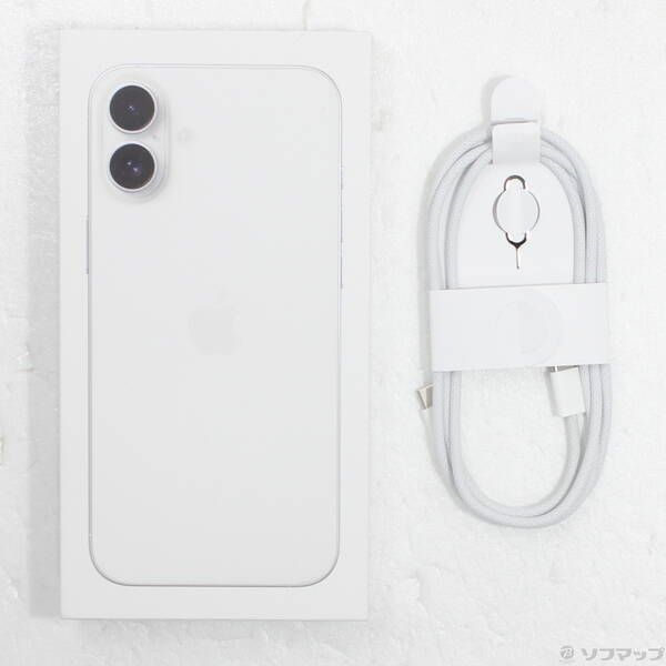 中古品〕 iPhone16 Plus 128GB ホワイト MXVC3J／A SIMフリー【258】
