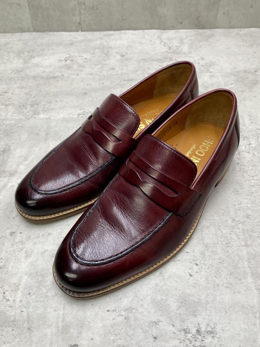 alfredoBANNISTER アルフレッドバニスター アバハウス 52021922710 SHOO IN SHOE コインローファー シューズ size38 ワイン ◎メンズ