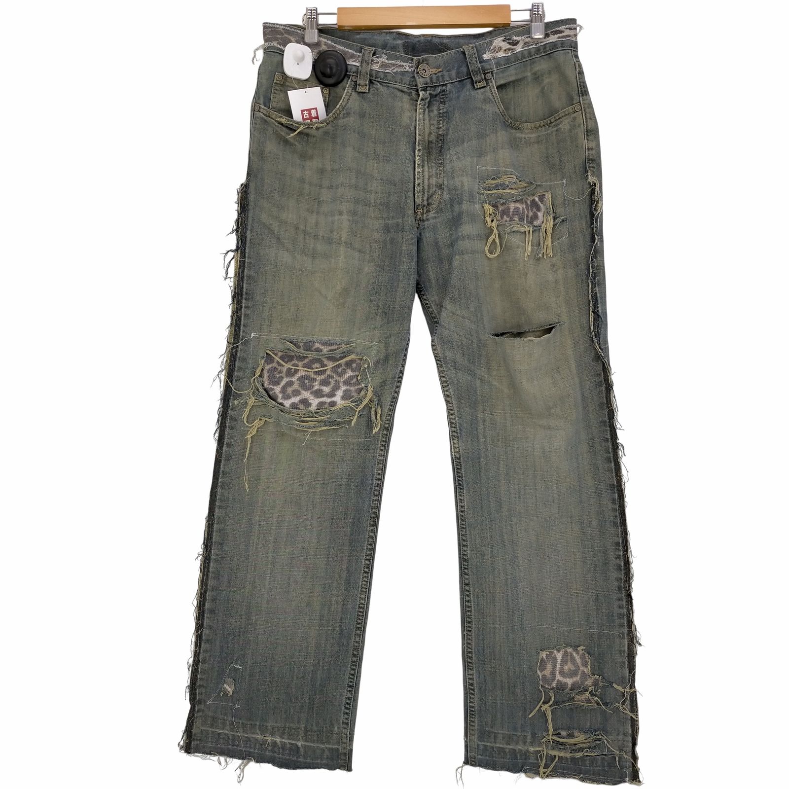 ユーズドフルギ USED古着 {{LAKRAS}} TIMELESS JEANS 再構築 バギーデニム レオパードパッチ メンズ 表記無